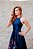 VESTIDO AZUL MARINHO ESTAMPADO PRINCESA FRENTE ÚNICA - Imagem 3
