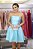VESTIDO CURTO AZUL TIFFANY TOMARA QUE CAIA COM LACINHO CHANEL - Imagem 3