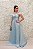 VESTIDO AZUL TIFFANY PRINCESA OMBRO A OMBRO ZIBELINE COM DECOTE TRANSPASSADO - Imagem 1