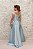 VESTIDO AZUL TIFFANY PRINCESA OMBRO A OMBRO ZIBELINE COM DECOTE TRANSPASSADO - Imagem 3