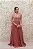VESTIDO ROSA CHÁ COM DECOTE BORDADO FURTACOR E SAIA GODÊ - Imagem 1