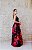 VESTIDO BUSTO PRETO E SAIA ESTAMPADA COM FOLHAS VERMELHAS - Imagem 5