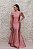 VESTIDO ROSA CHÁ OMBRO A OMBRO COM FENDA ZIBELINE - Imagem 1