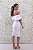 VESTIDO BRANCO OFF WHITE OMBRO A OMBRO ZIBELINE DECOTE ENVELOPE - Imagem 5