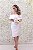 VESTIDO BRANCO OFF WHITE OMBRO A OMBRO ZIBELINE DECOTE ENVELOPE - Imagem 1