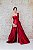 VESTIDO VERMELHO MARSALA OMBRO ÚNICO COM FENDA - Imagem 1
