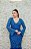 VESTIDO AZUL PETRÓLEO TODO BORDADO COM MANGA FLARE - Imagem 4