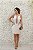 VESTIDO CURTO BRANCO TODO BORDADO EM PÉROLAS COM DECOTE JOVANI - Imagem 1