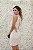 VESTIDO CURTO BRANCO TODO BORDADO EM PÉROLAS COM DECOTE JOVANI - Imagem 3