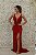 VESTIDO VERMELHO MARSALA DE FENDA TRANSPASSADA DECOTE - Imagem 1
