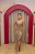 VESTIDO NY NUDE E DOURADO COM FENDA E DECOTE - Imagem 1