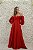 VESTIDO VERMELHO MARSALA TOMARA QUE CAIA COM MANGA BUFANTE REMOVÍVEL - Imagem 1