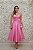 VESTIDO MIDI ROSA CHICLETE COM DECOTE TRANSPASSADO ZIBELINE - Imagem 1