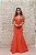VESTIDO LARANJA SEREIA COM DECOTE E DETALHES DE TIRAS NAS COSTAS - Imagem 3