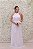 VESTIDO LONGO FRENTE ÚNICA DETALHE LATERAL TULE BRANCO OFF WHITE PLISSADO - Imagem 2