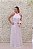 VESTIDO LONGO FRENTE ÚNICA DETALHE LATERAL TULE BRANCO OFF WHITE PLISSADO - Imagem 1