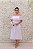 VESTIDO BRANCO MIDI PLISSADO COM DETALHE OMBRO A OMBRO FOLHOS - Imagem 1