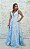 VESTIDO AZUL SERENITY PRINCESA COM FLORES BORDADAS - Imagem 1