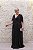 VESTIDO PS PRETO EM LUREX METALIZADO MANGA CAPA - Imagem 1
