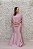VESTIDO KALANDRA ROSA COM CAPA SOBREPOSTA - Imagem 1