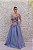 VESTIDO AZUL PETRÓLEO COM BUSTO BORDADO EM FLORES 3D CORAL - Imagem 2