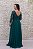 VESTIDO VERDE MUSGO MANGAS COMPRIDAS COM BUSTO TODO BORDADO E SAIA FLUIDA FENDA - Imagem 10
