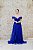 VESTIDO AZUL BIC LIA RABELO EM TULE OMBRO A OMBRO COM CORSELET E DRAPEADO - Imagem 1
