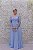 VESTIDO PS AZUL SERENITY MANGAS COM BUSTO BORDADO E SAIA FLUIDA - Imagem 1
