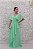 VESTIDO VERDE MINT COM MANGUINHA FOLHOS COM DETALHE FLOR FLUIDO - Imagem 2