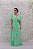 VESTIDO VERDE MINT COM MANGUINHA FOLHOS COM DETALHE FLOR FLUIDO - Imagem 1