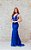 VESTIDO AZUL ROYAL MARIE SEREIA COM BUSTO DECOTADO BORDADO - Imagem 1