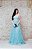 VESTIDO LIA RABELLO AZUL TIFFANY EM TULE COM DETALHES BORDADOS - Imagem 1