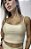 Top Sunshine Off White / Cropped Offwhite brilhoso com alças finas - Imagem 1