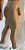 Calça Legging Marrom Claro / Dourado Cirrê / Cintura alta / Zíper na coxa - Imagem 3