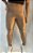 Calça Legging Marrom Claro / Dourado Cirrê / Cintura alta / Zíper na coxa - Imagem 1