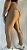 Calça Legging Marrom Claro / Dourado Cirrê / Cintura alta / Zíper na coxa - Imagem 4