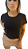 Camiseta Cropped Preta Glamour - Imagem 1