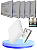Kit 5 Plafon Led Borda Infinita 50W Quadrado SOBREPOR Bivolt 110v-220v Branco Frio 6500K - Imagem 1