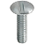 Parafuso Rosca Máquina Cabeça Redonda Fenda Ferro Zinco Branco 1/4-20 X 3/8 UNC - 100 Peças - Imagem 1