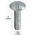 Parafuso Rosca Máquina Cabeça Redonda Fenda Ferro Zinco Branco 3/16-24 X 3 BSW - 100 Peças - Imagem 2