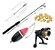 Kit Pesca Vara Boia Anzol Molinete Chumbada Arrozinho Gold C - Imagem 1