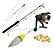Kit Pesca Vara Boia Anzol Molinete Chumbadas Bolinha Gold B - Imagem 1