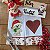 NATAL - KIT 2 PANOS DE PRATO BORDADO, URSO CORAÇÃO 65X44CM - Imagem 1