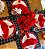 Kit Mesa Posta 4 lugares Completos - Grid Preto/Vermelho - Imagem 1
