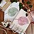 KIT 2 TOALHAS DE LAVABO BORDADAS - FOLHAS ESTILIZADA ROSA VERDE - Imagem 1