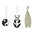 Set de 3 enfeites - Panda 11 x 42 cm-LORENA CANALS - Imagem 1