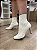 Bota Meia Salto Retangular Off White Priscila - Imagem 1