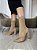 Bota Salto Bloco Bico Fino Suede Bege Adri - Imagem 1