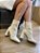 Bota Com Detalhe Em Malha Off White Tatiana - Imagem 1
