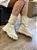 Bota Detalhe Em Malha Off White Caty - Imagem 1